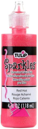 Picture of Tulip Dimensional Fabric Paint 4oz Sparkles - Red Hot