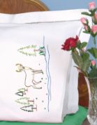 Picture of Jack Dempsey Stamped Pillowcases W/White Perle Edge 2/Pkg-Deer
