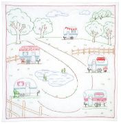 Picture of Jack Dempsey Stamped White Wall Or Lap Quilt 36"X36" Campground