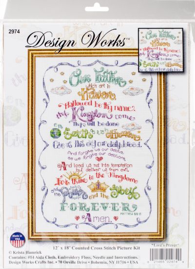 Picture of Lord's Prayer Counted Cross Stitch Kit 12"X18" 14 Count