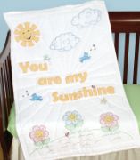 Picture of Jack Dempsey Stamped White Quilt Crib Top 40"X60" You Are My Sunshine