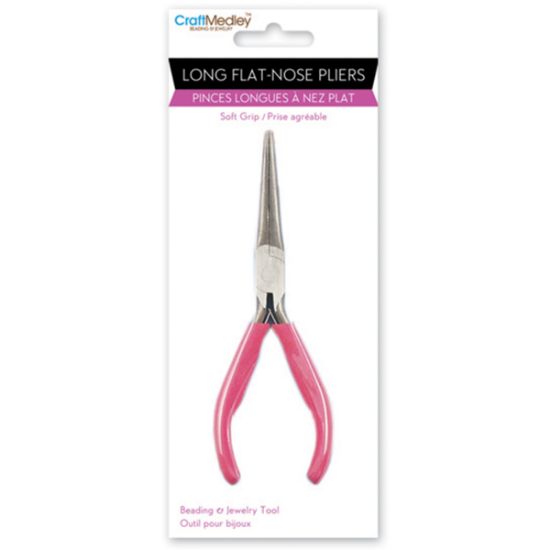 Picture of Long Flat Nose Pliers W/Soft Grip Handle 6"