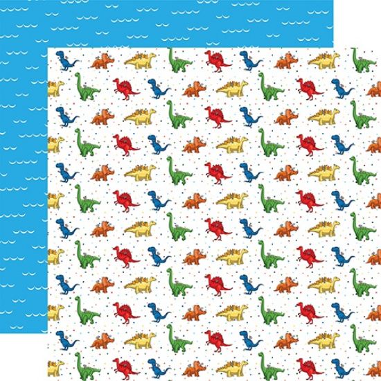 Picture of Little Boy Double-Sided Cardstock 12"X12"-Wind-Up Dinosaurs