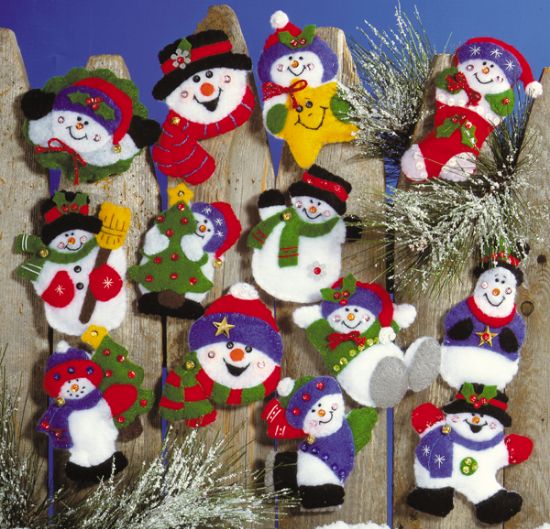 Picture of Lots Of Fun Snowmen Ornaments Felt Applique Kit 3"X4" Set Of 13