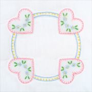 Picture of Jack Dempsey Stamped White Quilt Blocks 9"X9" 12/Pkg Hearts