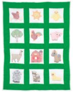 Picture of Jack Dempsey Stamped White Nursery Quilt Blocks 9"X9" 12/Pkg-Around The Farm
