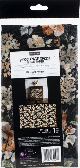 Picture of Prima Re-Design Decoupage Decor Tissue Paper 19"X30" 2/Pkg Midnight Amber
