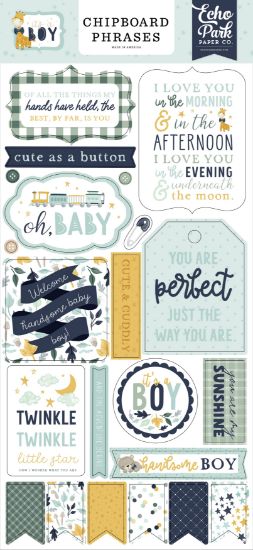 Picture of It's A Boy Chipboard 6"X13"-Phrases