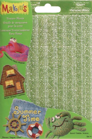 Picture of Makin's Clay Texture Sheets 7"X5.5" 4/Pkg Set A (Sand, Wave, Brick & Cobblestone)