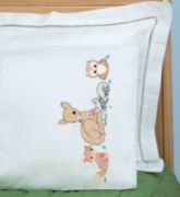 Picture of Jack Dempsey Children's Stamped Pillowcase W/Perle Edge Deer & Friends