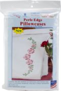 Picture of Jack Dempsey Stamped Pillowcases W/White Perle Edge 2/Pkg XX Rose Vine
