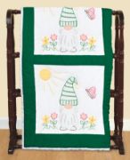 Picture of Jack Dempsey Stamped White Quilt Blocks 18"X18" 6/Pkg-Gnomes