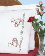 Picture of Jack Dempsey Stamped Pillowcases W/White Perle Edge 2/Pkg-Sunbonnet Christmas