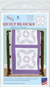 Picture of Jack Dempsey Stamped White Quilt Blocks 18"X18" 6/Pkg Lavender Flowers
