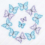 Picture of Jack Dempsey Stamped White Quilt Blocks 18"X18" 6/Pkg Brilliant Butterflies