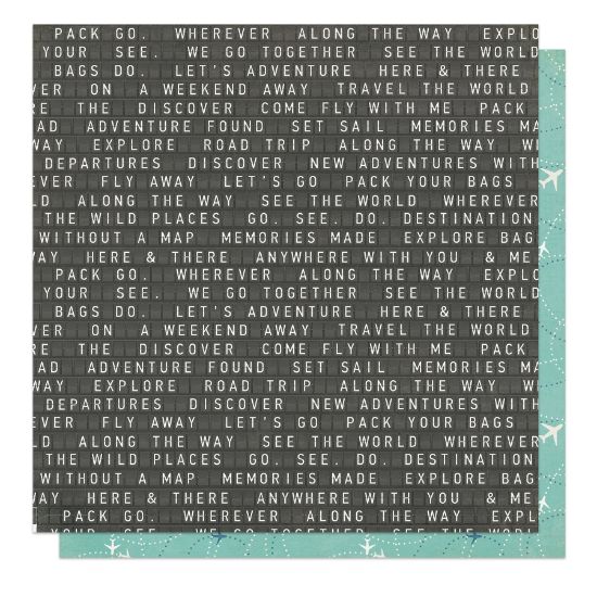 Picture of PhotoPlay Travelogue Double-Sided Cardstock 12"x12"-Pack Your Bags