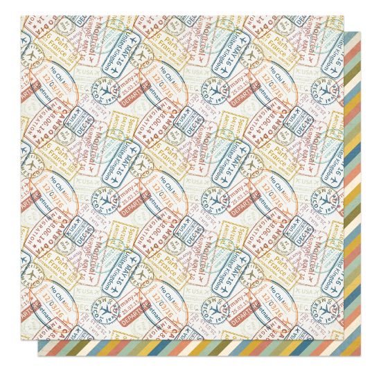 Picture of PhotoPlay Travelogue Double-Sided Cardstock 12"x12"-Travelor