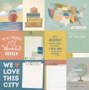 Picture of PhotoPlay Travelogue Double-Sided Cardstock 12"x12"-Wanderlust