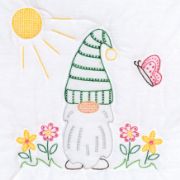 Picture of Jack Dempsey Stamped White Quilt Blocks 18"X18" 6/Pkg-Gnomes