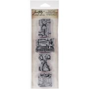 Picture of Tim Holtz Mini Blueprints Strip Cling Stamps 3"X10" Sewing