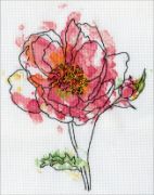 Picture of Pink Floral Counted Cross Stitch Kit 8"X10" 14 Count