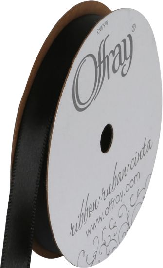 Picture of Single Face Satin Ribbon 3/8"X18' Black