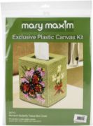 Picture of Mary Maxim Plastic Canvas Tissue Box Kit 5" Monarch Butterfly (7 Count)