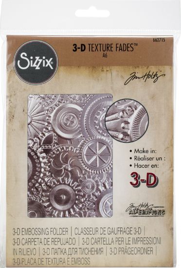 Picture of Sizzix 3D Texture Fades Embossing Folder By Tim Holtz Mechanics