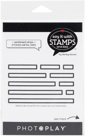 Picture of PhotoPlay Say It With Stamps Die Set Sentiment Strips