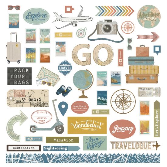Picture of PhotoPlay Travelogue Stickers 12"x12"-Elements