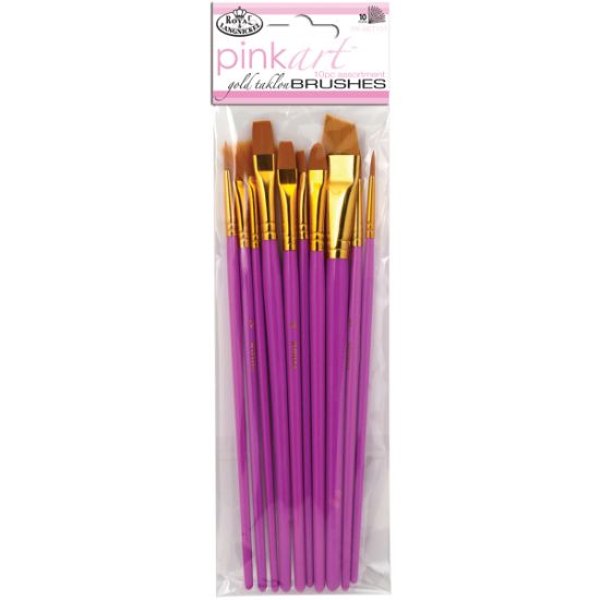 Picture of Pink Art Taklon Brush Set Pink 10/Pkg