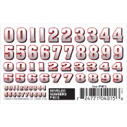Picture of Pine Car Derby Dry Transfer Decal 3"X2.5" Sheet Bevelled Numbers