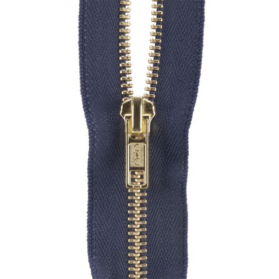 Picture of Heavyweight Brass Separating Metal Zipper 24" Navy