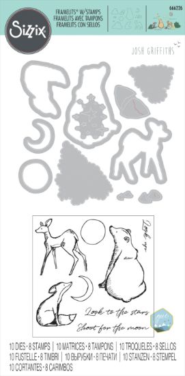 Picture of Sizzix Framelits Die & Stamp Set By Josh Griffiths-Twilight Animals