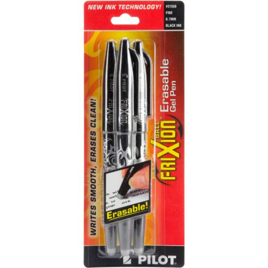 Picture of Pilot FriXion Ball Erasable Gel Pens 3/Pkg Blk       