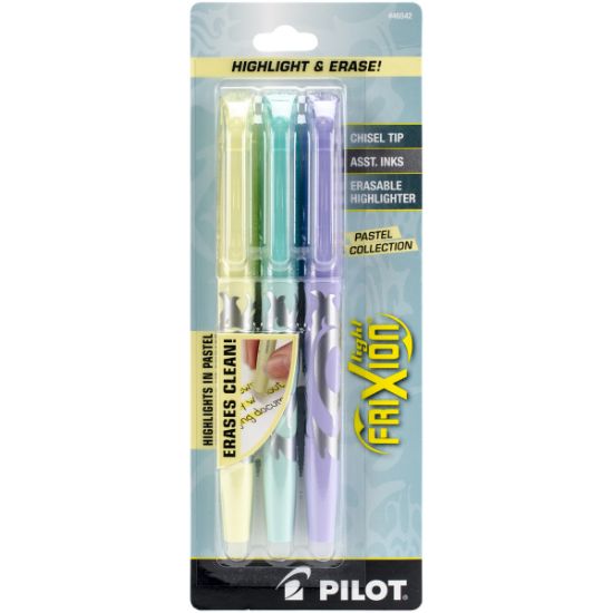 Picture of Pilot FriXion Light Pastel Erasable Highlighters 3/Pkg Yellow, Blue & Purple
