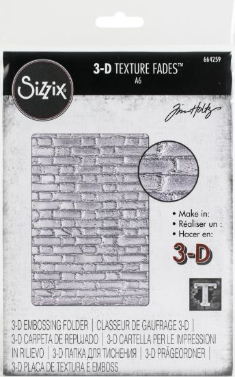 Picture of Sizzix 3D Texture Fades Embossing Folder By Tim Holtz Brickwork