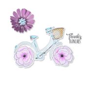 Picture of Sizzix Framelits Die & Stamp Set By Jen Long 4/Pkg-Thankful Bicycle