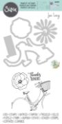 Picture of Sizzix Framelits Die & Stamp Set By Jen Long 4/Pkg-Thankful Bicycle