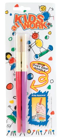 Picture of Kids At Work Paintbrushes Natural Bristle 2/Pkg