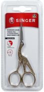 Picture of Singer Forged Stork Embroidery Scissors 4.5" Gold