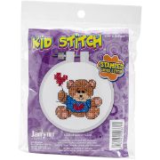 Picture of Kid Stitch Bear & Balloon Stamped Cross Stitch Kit 3" Round