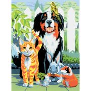 Picture of Junior Small Paint By Number Kit 8.75"X11.75" Family Pets
