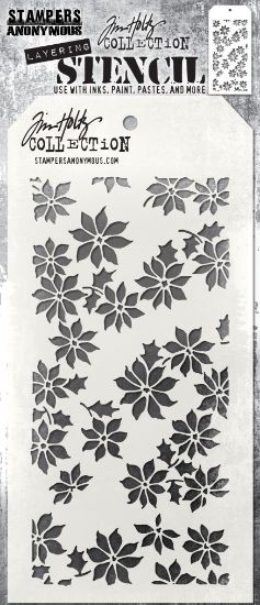 Picture of Tim Holtz Layered Stencil 4.125"X8.5"-Tiny Poinsettia