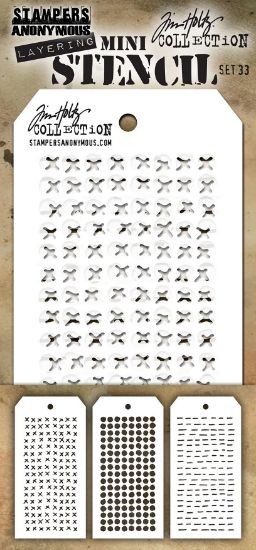 Picture of Tim Holtz Mini Layered Stencil Set 3/Pkg Set #33