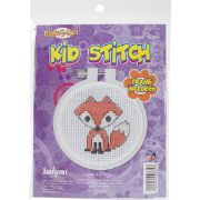 Picture of Kid Stitch Fox Mini Counted Cross Stitch Kit 3" Round 11 Count
