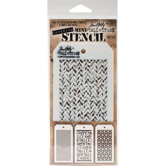 Picture of Tim Holtz Mini Layered Stencil Set 3/Pkg Set #13