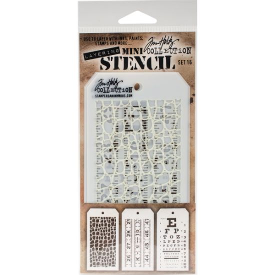 Picture of Tim Holtz Mini Layered Stencil Set 3/Pkg Set #16