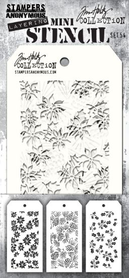 Picture of Tim Holtz Mini Layered Stencil Set 3/Pkg-Set #54
