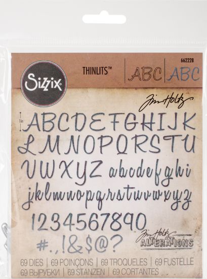 Picture of Tim Holtz Thinlits Dies 69/Pkg Alphanumeric Script, 1" Tall